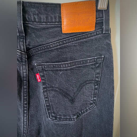 Levi’s Original Ribcage Bootcut Jeans - W 26 / L 31 - Black Lake (Washed Black) - Picture 4 of 10